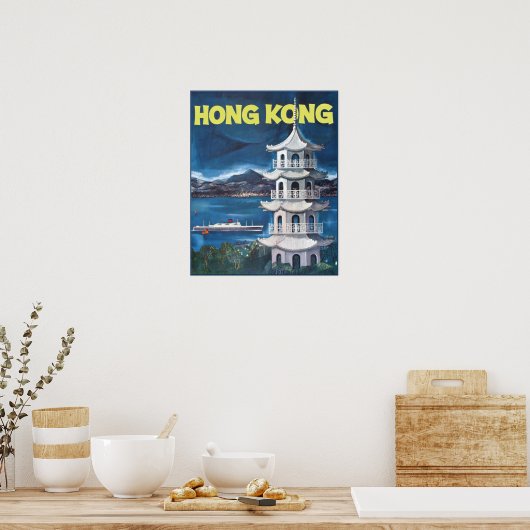 Affiche de voyage à Hong Kong (Cuisine)