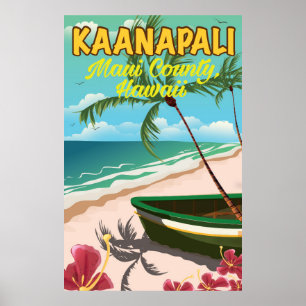 Affiche de voyage à Kaanapali Maui County Hawaii