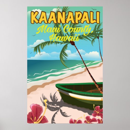 Affiche de voyage à Kaanapali Maui County Hawaii (Devant)