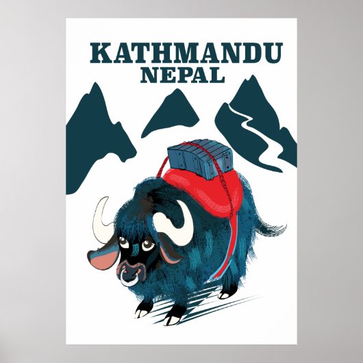 Affiche de voyage à Katmandou Népal (Devant)