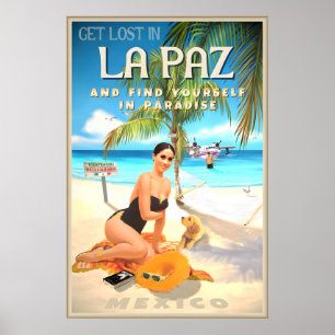 Affiche de voyage à La Paz Mexico Baja California