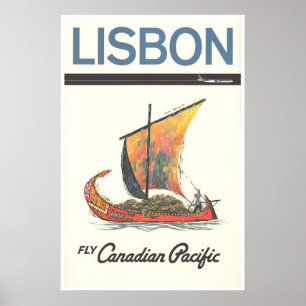 Affiche de voyage à Lisbonne Art du Portugal Canad