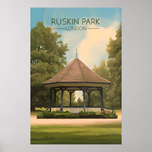 Affiche de voyage à Londres parc Ruskin (Devant)