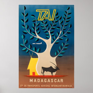 Affiche de voyage à Madagascar Art africain Impres