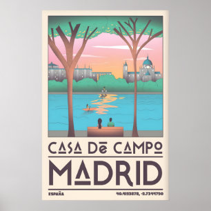 Affiche de voyage à Madrid décoration murale style