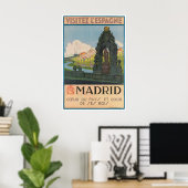 Affiche de voyage à Madrid Espagne Art Impression (Bureau à domicile)