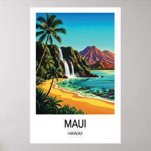 Affiche de voyage à Maui, Hawaï