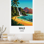 Affiche de voyage à Maui, Hawaï (Cuisine)
