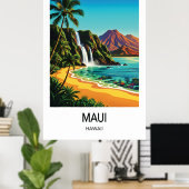 Affiche de voyage à Maui, Hawaï (Bureau à domicile)
