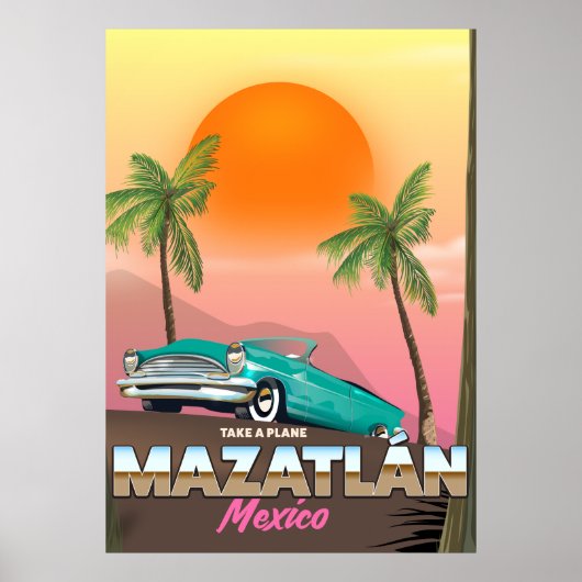Affiche de voyage à Mazatlán au Mexique (Devant)