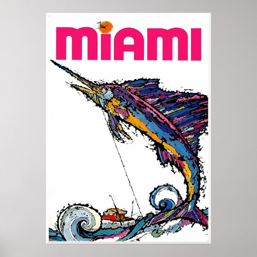 Affiche de voyage à Miami, Floride (Devant)