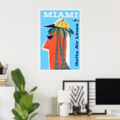 Affiche de voyage à Miami, impression de Floride, (Bureau à domicile)