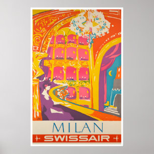Affiche de voyage à Milan Impression d'art italien