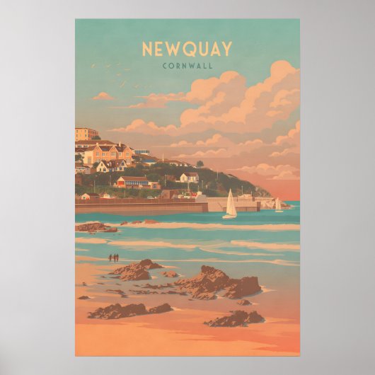 Affiche de voyage à Newquay Cornwall (Devant)