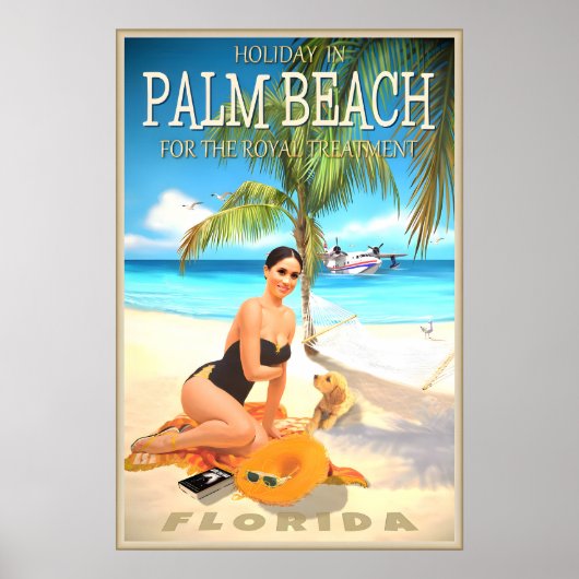 Affiche de voyage à Palm Beach Floride Princess Ro (Devant)