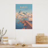 Affiche de voyage à Paros Grèce (Cuisine)