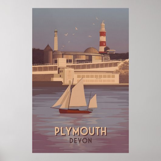 Affiche de voyage à Plymouth Devon (Devant)