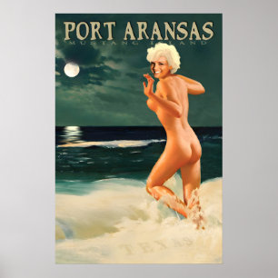 Affiche de voyage à Port Aransas Mustang Island Te