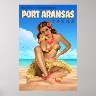 Affiche de voyage à Port Aransas Mustang Island Te