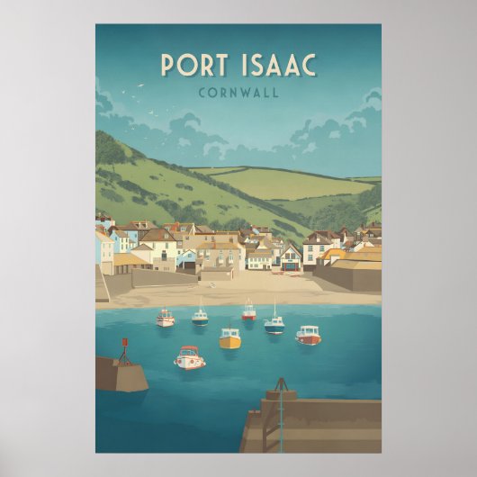 Affiche de voyage à Port Isaac Cornwall (Devant)