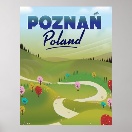 Affiche de voyage à Poznań Pologne. (Devant)