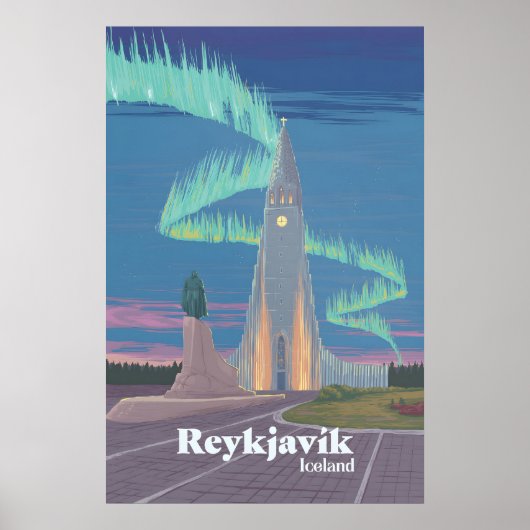 Affiche de voyage à Reykjavik (Devant)