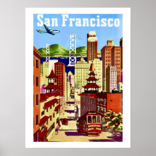 Affiche de voyage à San Francisco 18x24