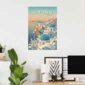 Affiche de voyage à Santorin Grèce (Bureau à domicile)