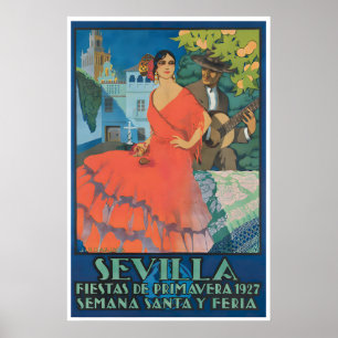 Affiche de voyage à Séville Espagne Cadeau espagno