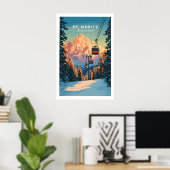 Affiche de voyage à St Moritz - Suisse 1 (Bureau à domicile)
