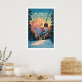 Affiche de voyage à St Moritz - Suisse 1 (Cuisine)
