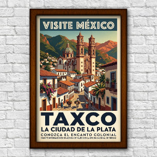 Affiche de voyage à Taxco, Mexico, années 1960