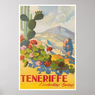 Affiche de voyage à Tenerife Espagne Impression d'