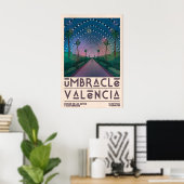 Affiche de voyage à Valence style milieu de siècle (Bureau à domicile)