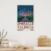 Affiche de voyage à Valence style milieu de siècle (Cuisine)