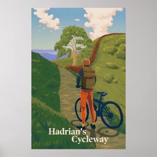 Affiche de voyage à vélo Hadrians Cycleway (Devant)
