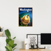 Affiche de voyage à Washington DC (Bureau à domicile)