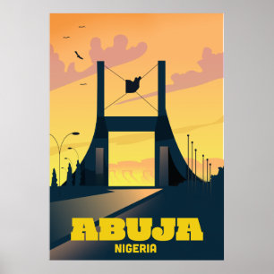 Affiche de voyage Abuja Nigeria City Gate Vintage