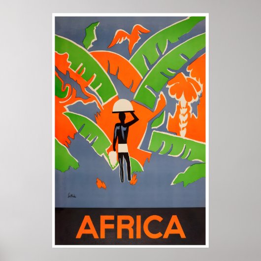 Affiche de voyage africaine Impression d'art de la (Devant)
