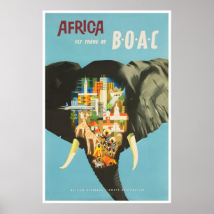 Affiche de voyage Afrique Art africain Compagnie a