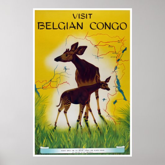 Affiche de voyage Afrique Art Congo Impression afr (Devant)