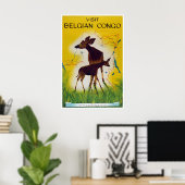 Affiche de voyage Afrique Art Congo Impression afr (Bureau à domicile)