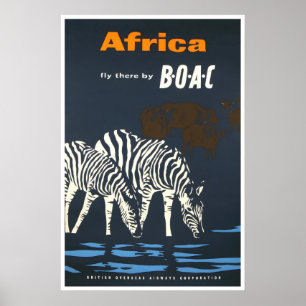 Affiche de voyage Afrique Art de safari africain R