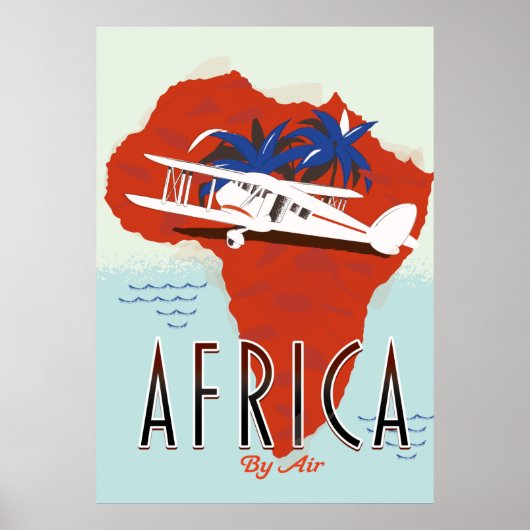Affiche de voyage Afrique par avion (Devant)