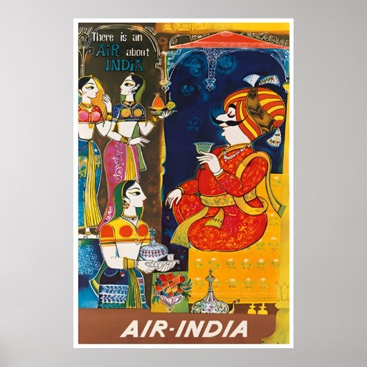 Affiche de voyage Air-Inde Art de l'Inde Impressio (Devant)