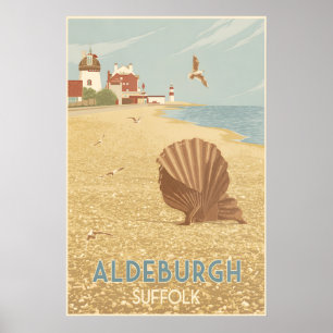 Affiche de voyage Aldeburgh Suffolk bord de mer