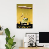 Affiche de voyage Allemagne Zeppelin Impression d' (Bureau à domicile)
