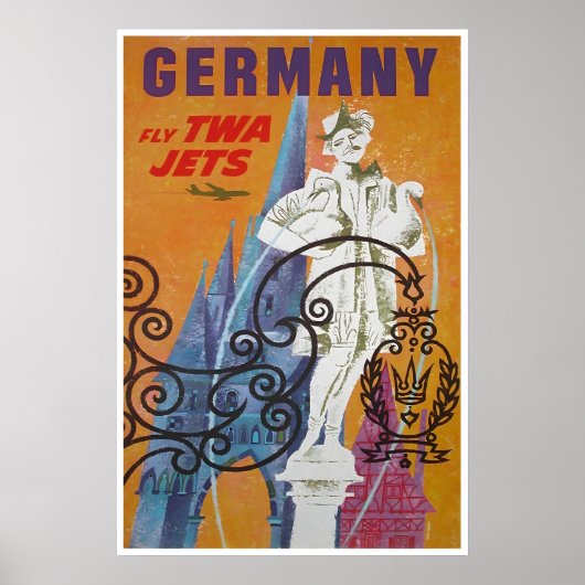 Affiche de voyage allemande TWA Impression d'art A (Devant)