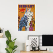Affiche de voyage allemande TWA Impression d'art A (Bureau à domicile)