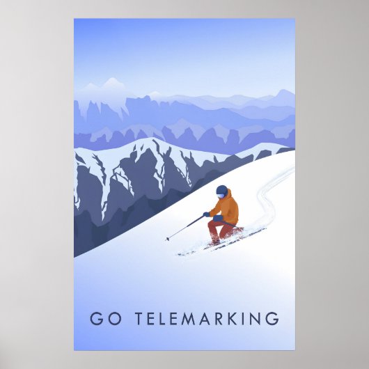 Affiche de voyage Allez au télemark (Devant)